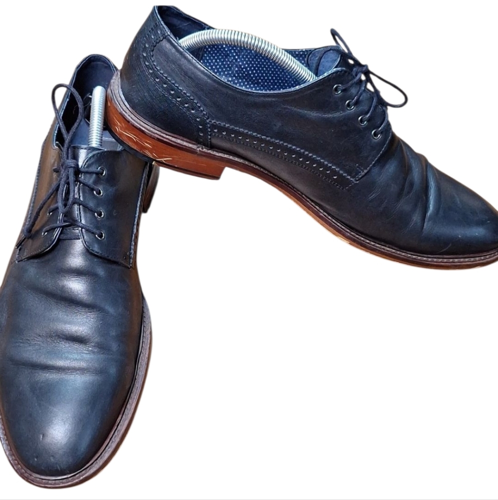 Winthrop Braxton Leather Oxford 500586 Size 10.5 Black Dress Shoes